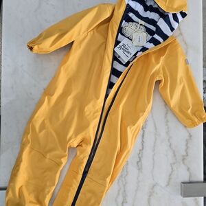 Hatley Yellow Terry Lined Baby Bundler (rain onesie (2-3y)